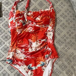 NWT Floral Red Swimwear